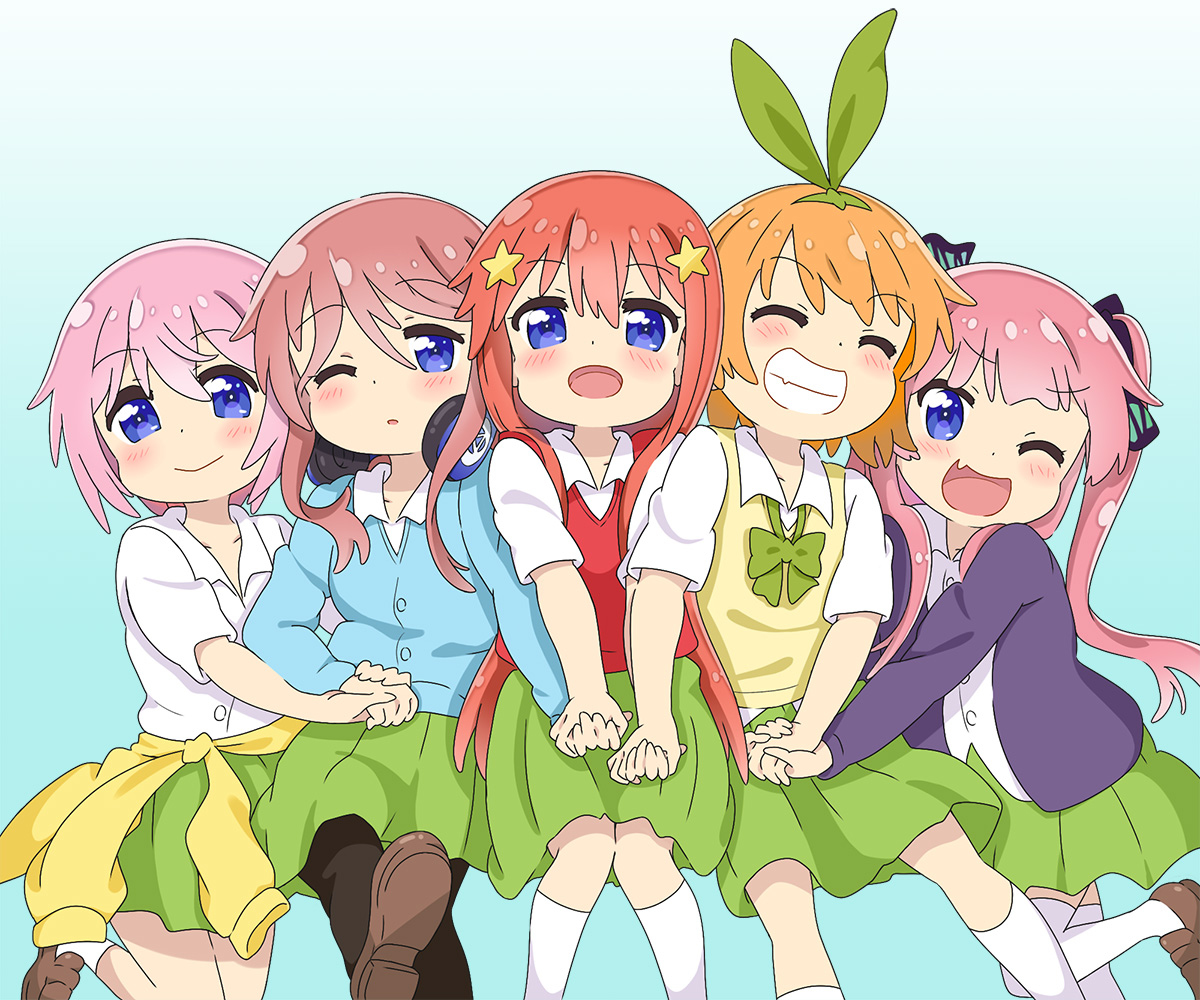 This is a pixiv picture whose title is 私に五等分の花嫁が舞い降りた！.