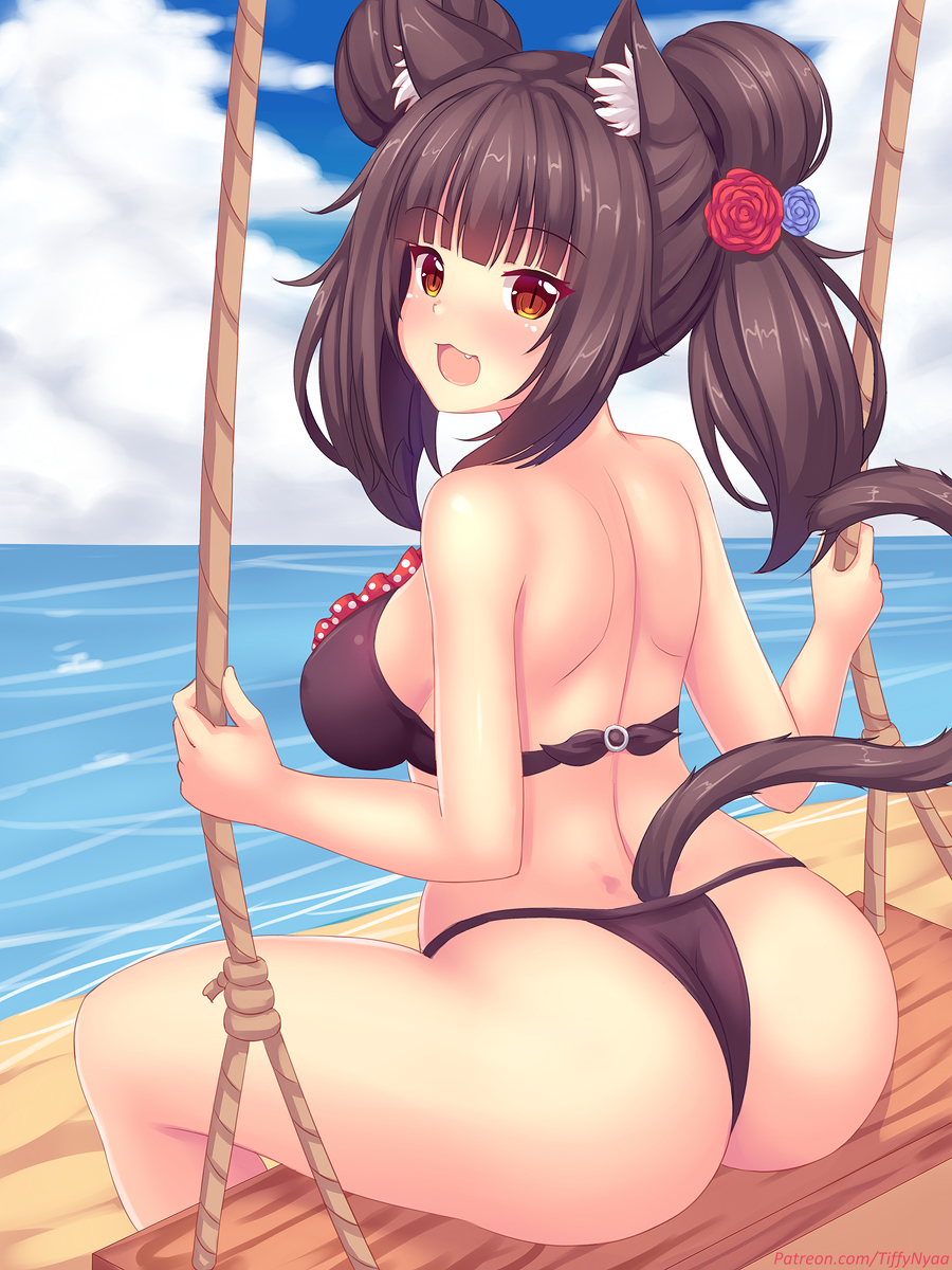 This is a pixiv picture whose title is Chocola on Swing!!.