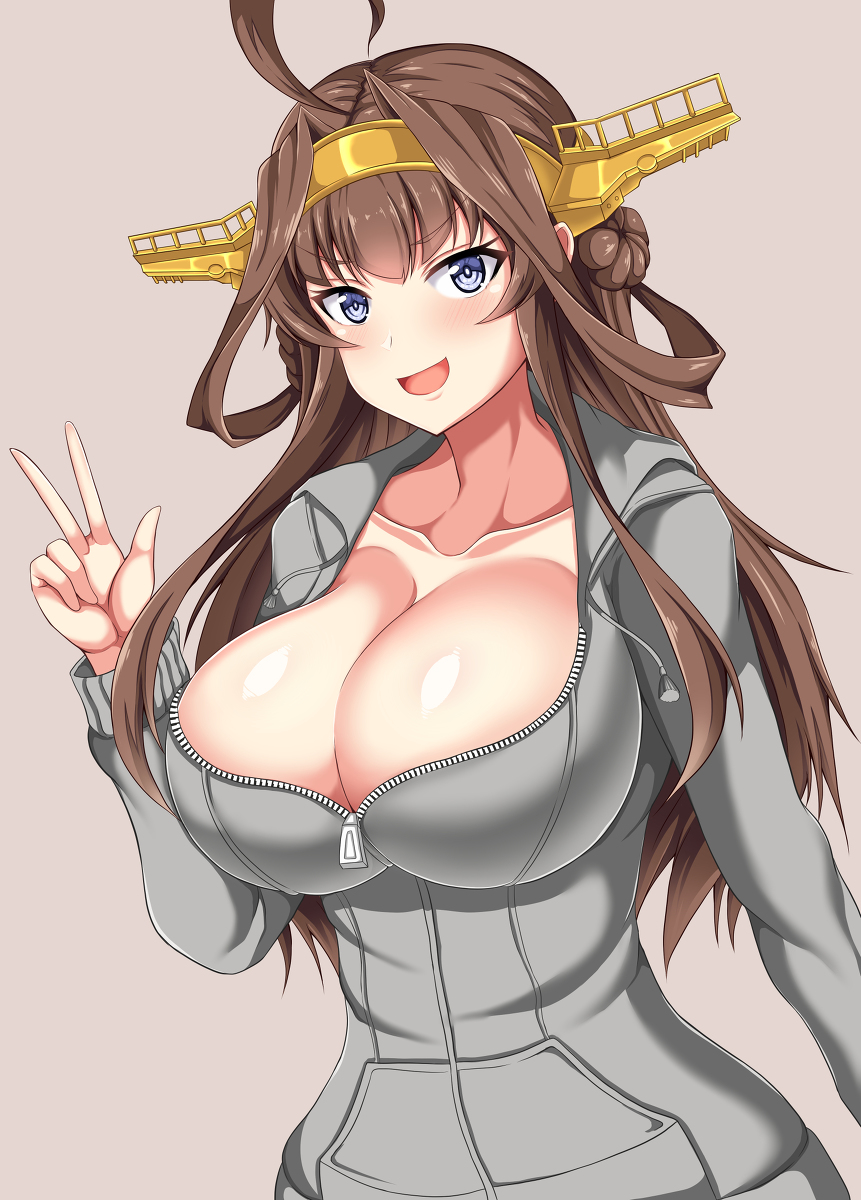 This is a pixiv picture whose title is 裸パーカー　金剛.