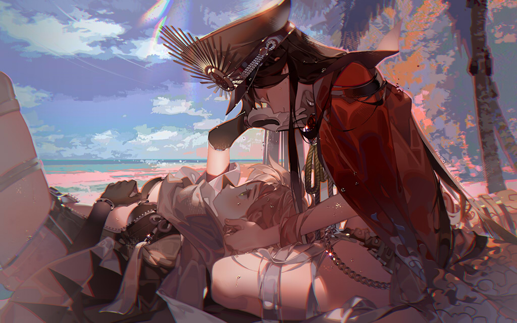 This is a pixiv picture whose title is 水着デート.