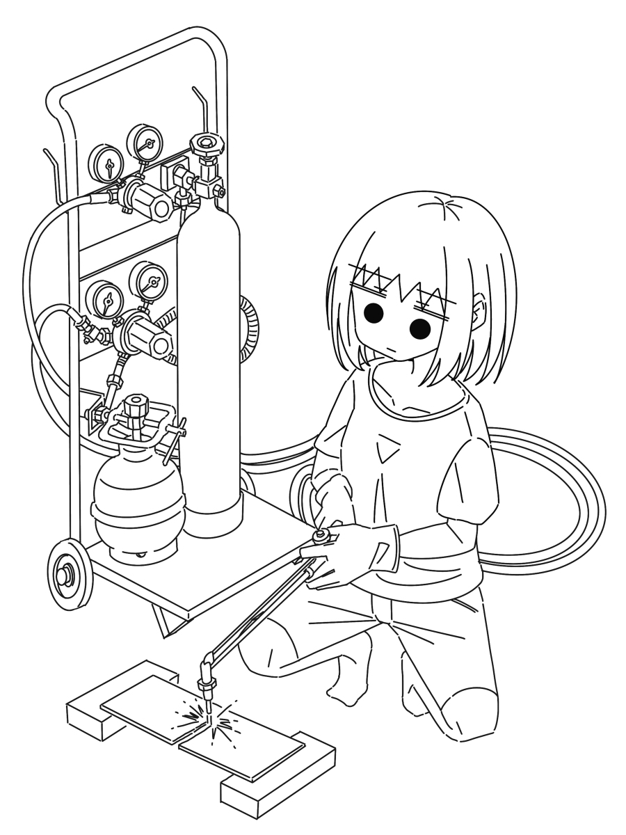 This is a pixiv picture whose title is ガス溶断.