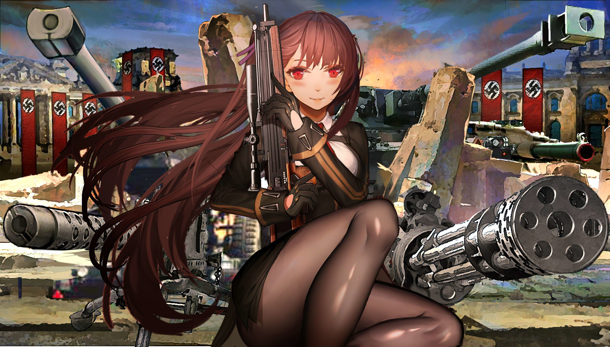 This is a pixiv picture whose title is WA2000 ドールズフロントライン.