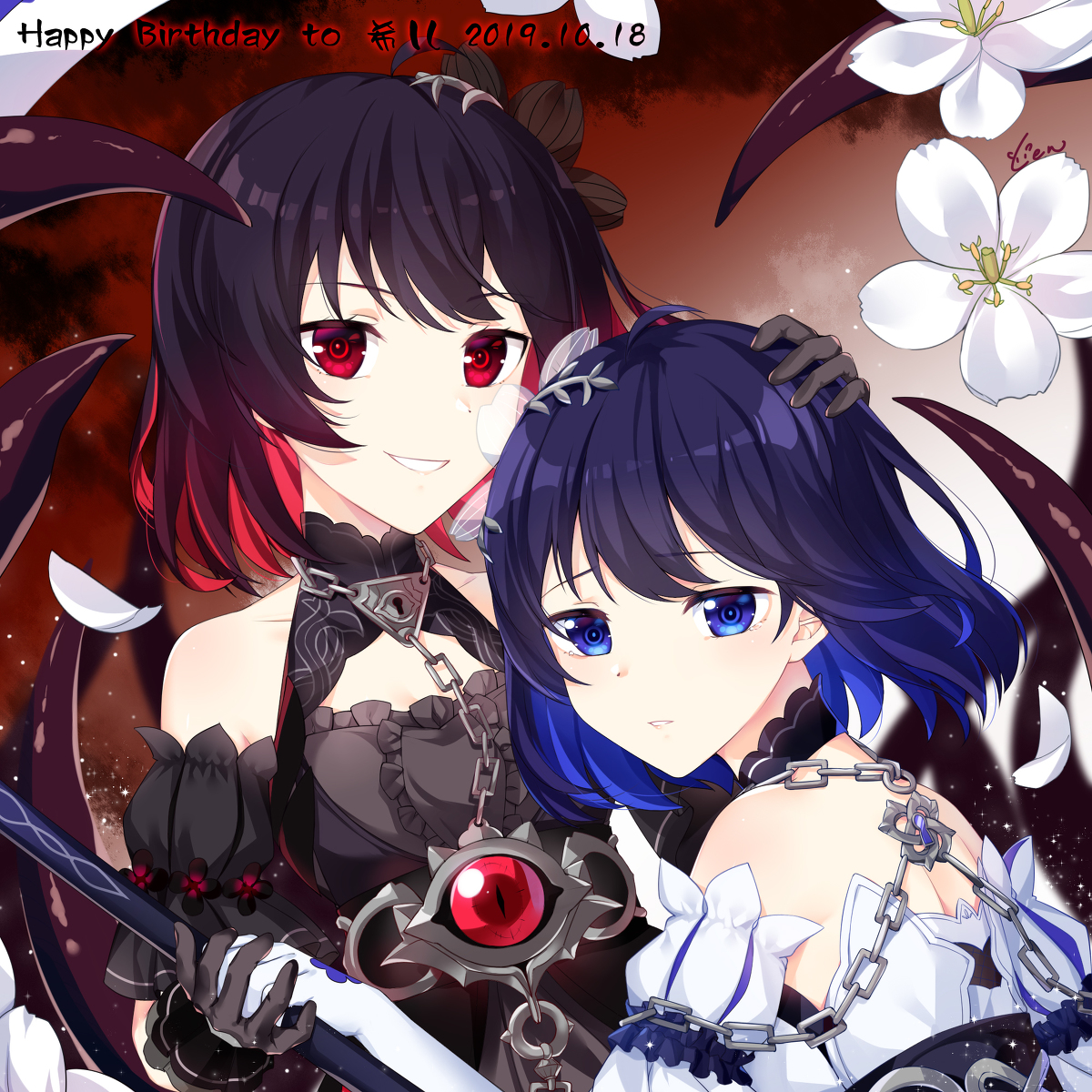 This is a pixiv picture whose title is 希儿生贺2019.