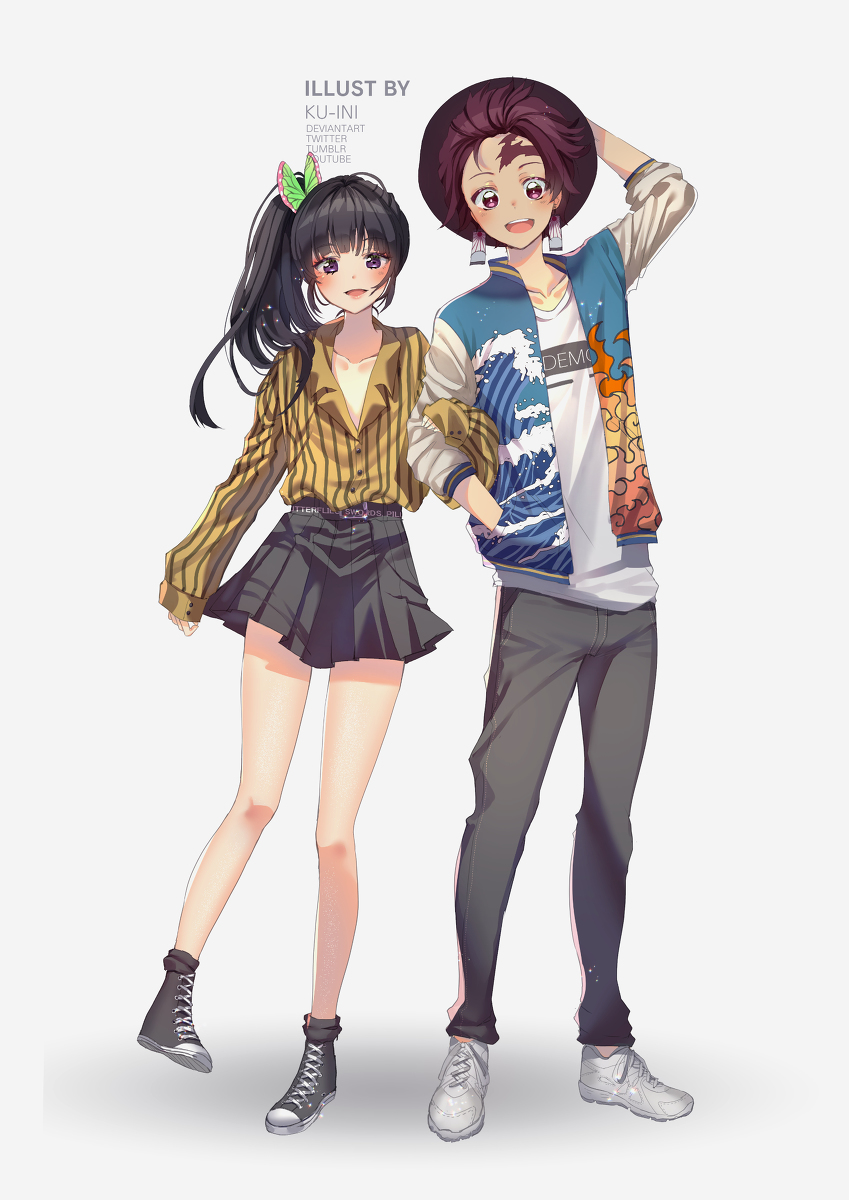 This is a pixiv picture whose title is Kanao and Tanjirou.