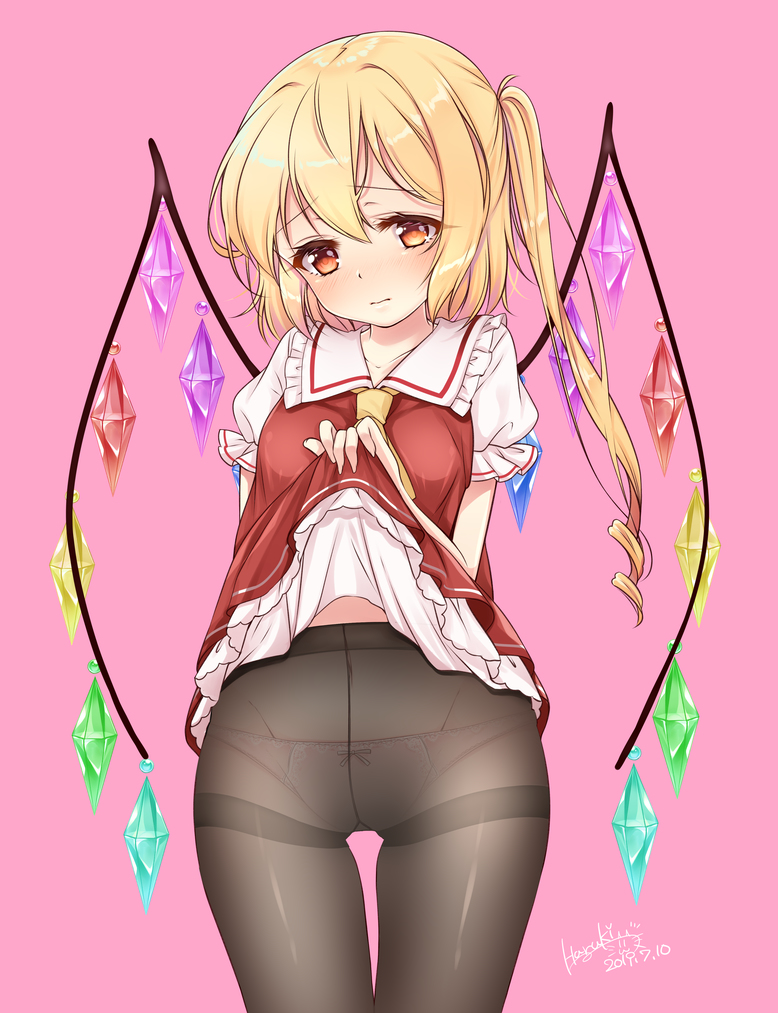 This is a pixiv picture whose title is フランちゃんとタイツとおぱんちゅと.