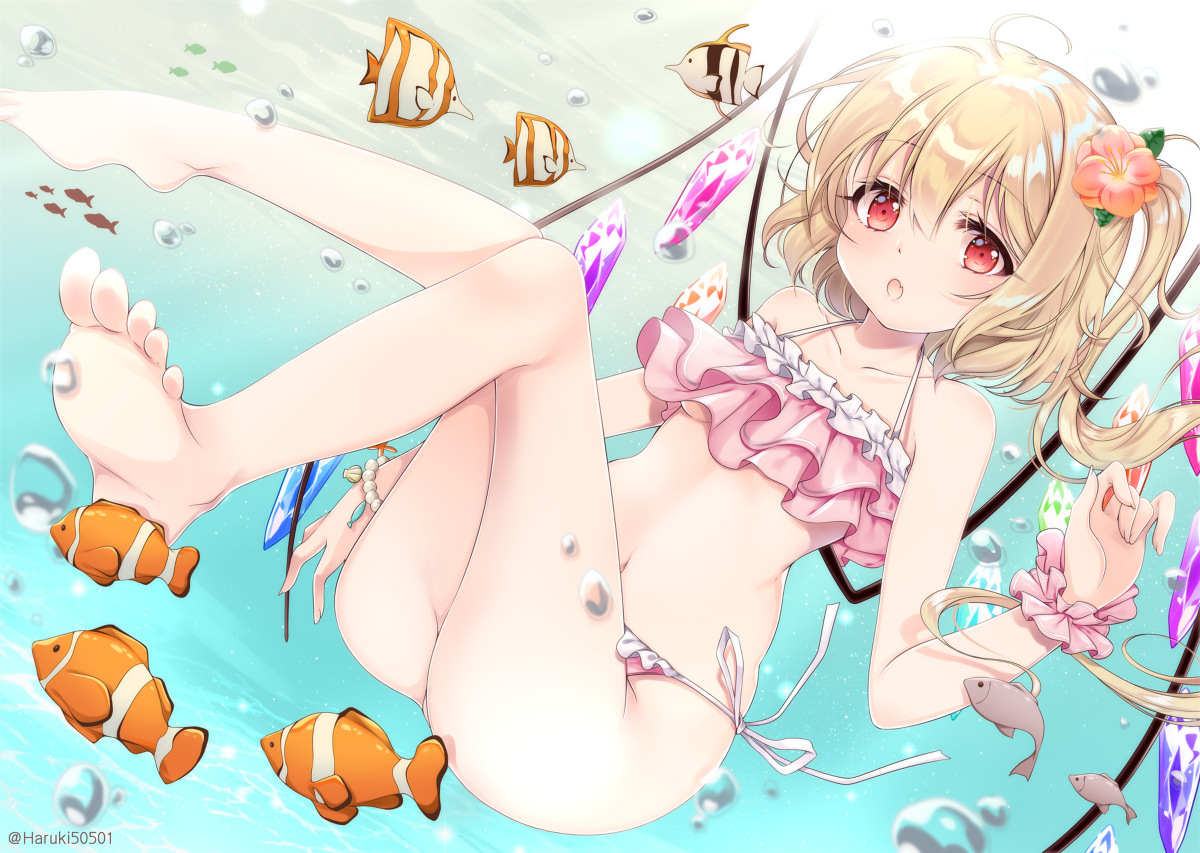 This is a pixiv picture whose title is 水中遊泳.