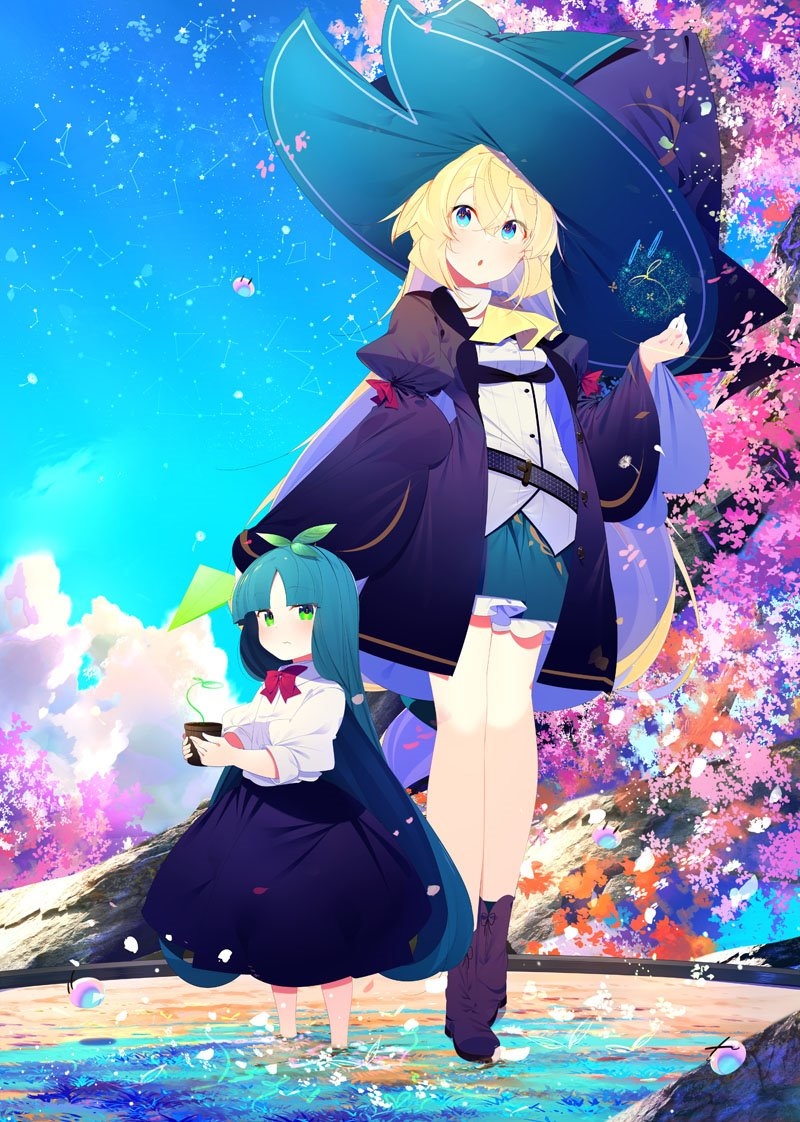 This is a pixiv picture whose title is スライム倒して３００年、知らないうちにレベルＭＡＸになってました.