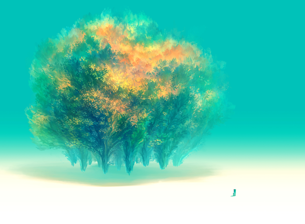 This is a pixiv picture whose title is 森に会う.