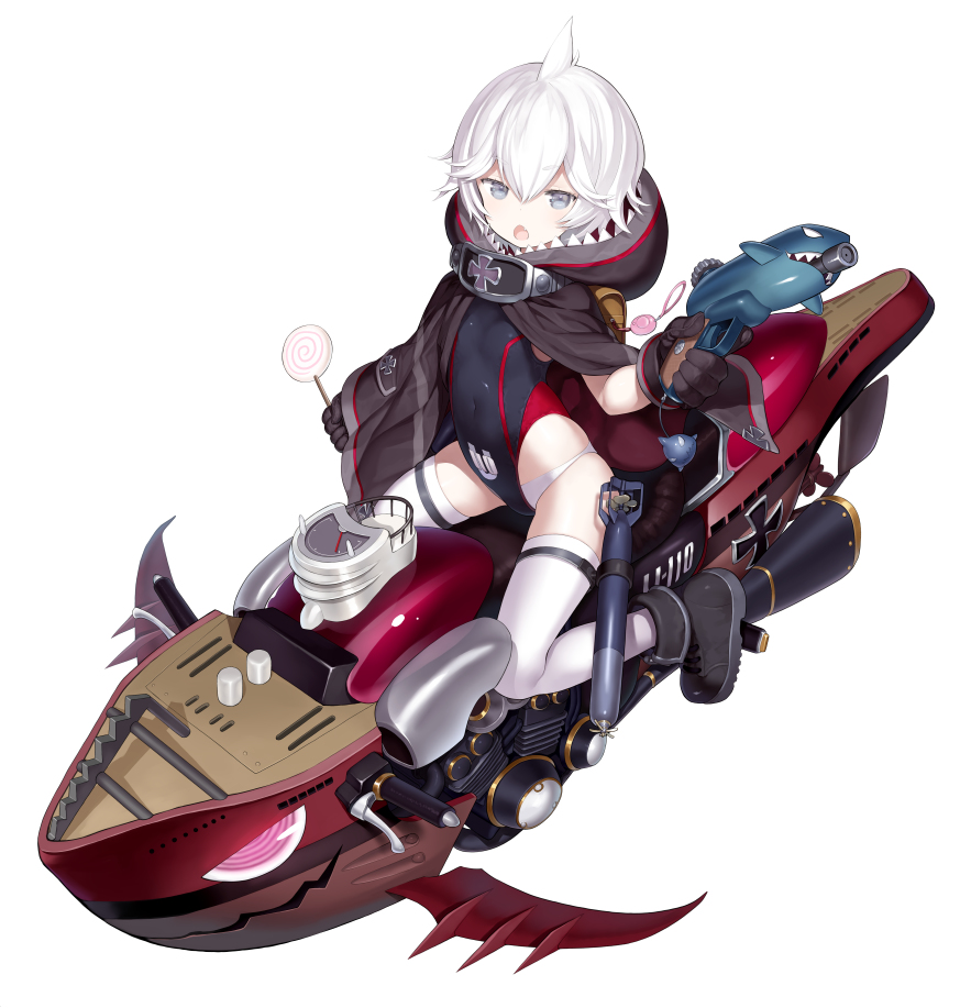 This is a pixiv picture whose title is サメ子ことU-110.