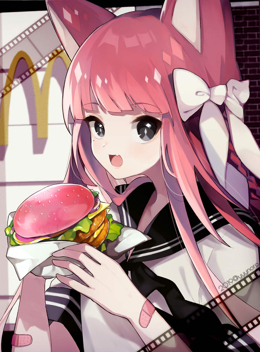 This is a pixiv picture whose title is P I N K ★ H A M B U R G E R +.