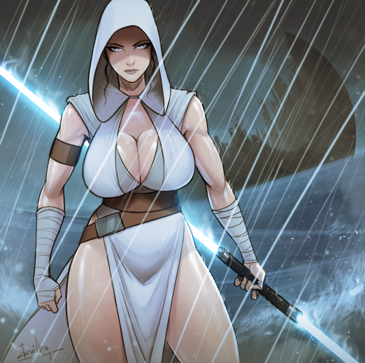 This is a pixiv picture whose title is Star Wars Rey.