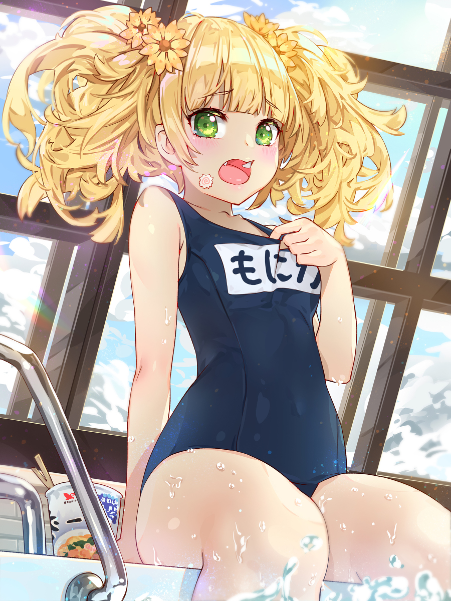 This is a pixiv picture whose title is モニカ (スク水).