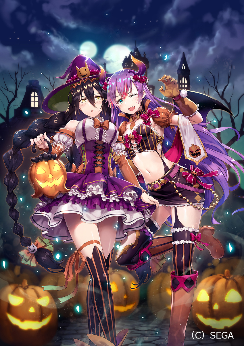 This is a pixiv picture whose title is イドラ ファンタシースターサーガ「ハッピーハロウィンナイト」.