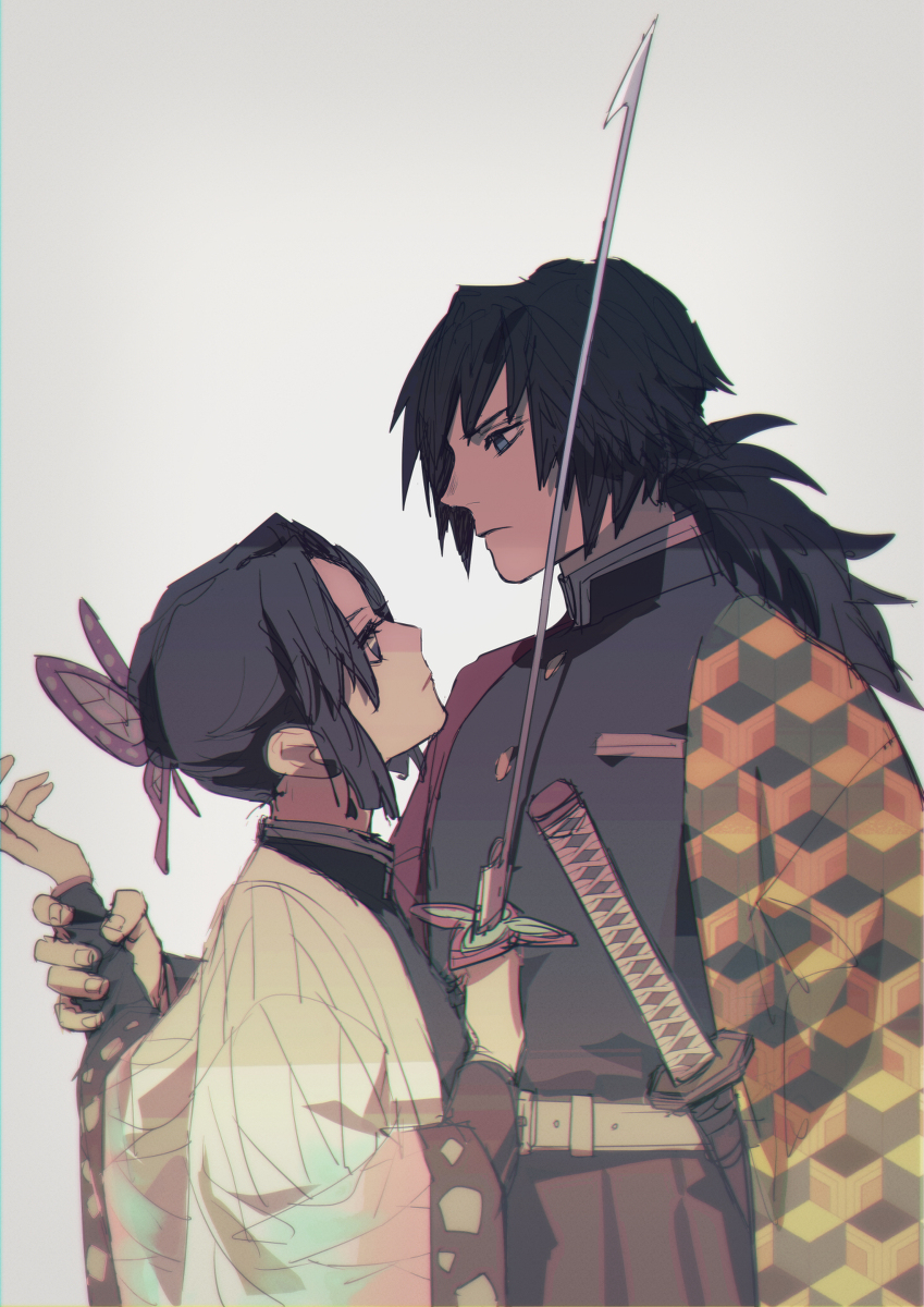 This is a pixiv picture whose title is 冨岡さんとしのぶさん.