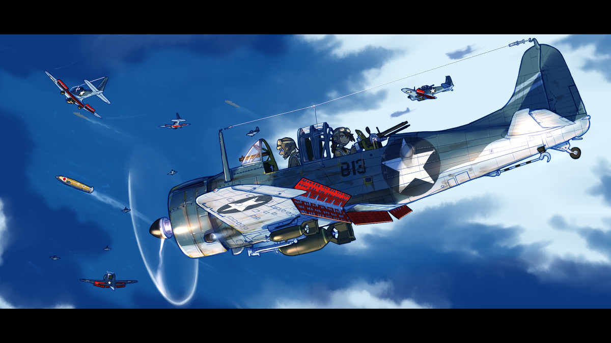 This is a pixiv picture whose title is Douglas SBD Dauntless.