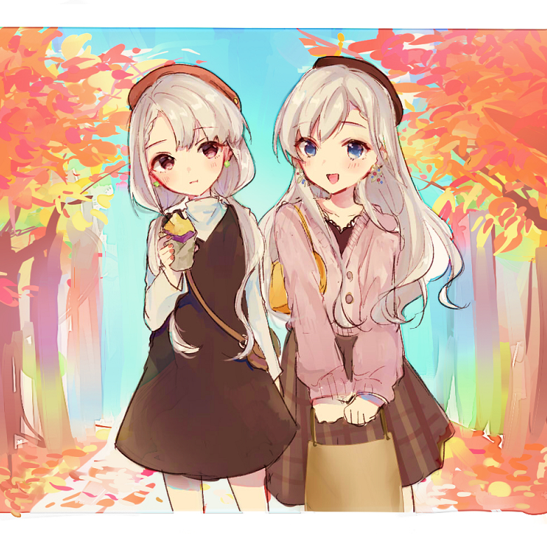 This is a pixiv picture whose title is 久川姉妹の秋.