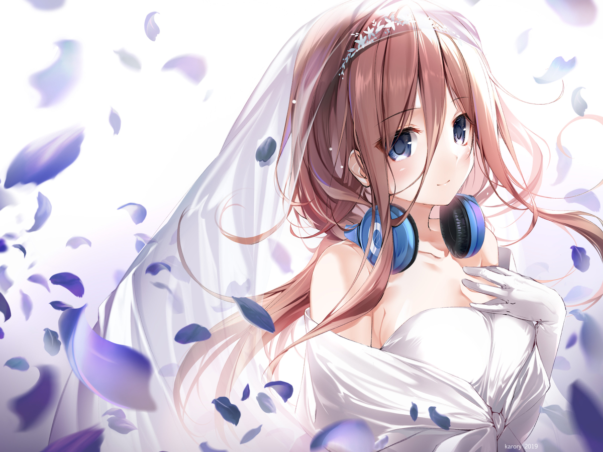 This is a pixiv picture whose title is 花嫁三玖.