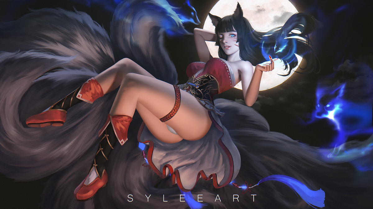 This is a pixiv picture whose title is league of legends Ahri fanart.