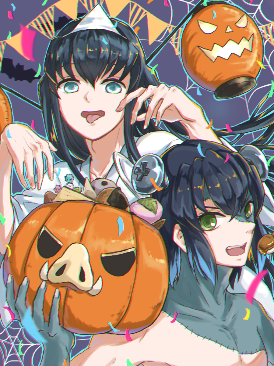 This is a pixiv picture whose title is ハロウィンズンビッパ！！.