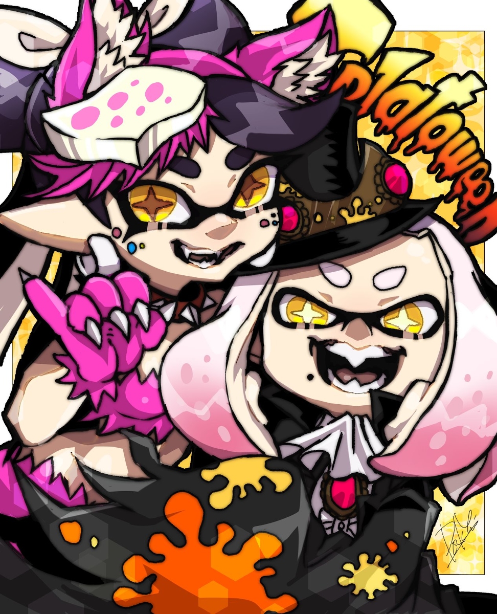 This is a pixiv picture whose title is Splatoween🎃.