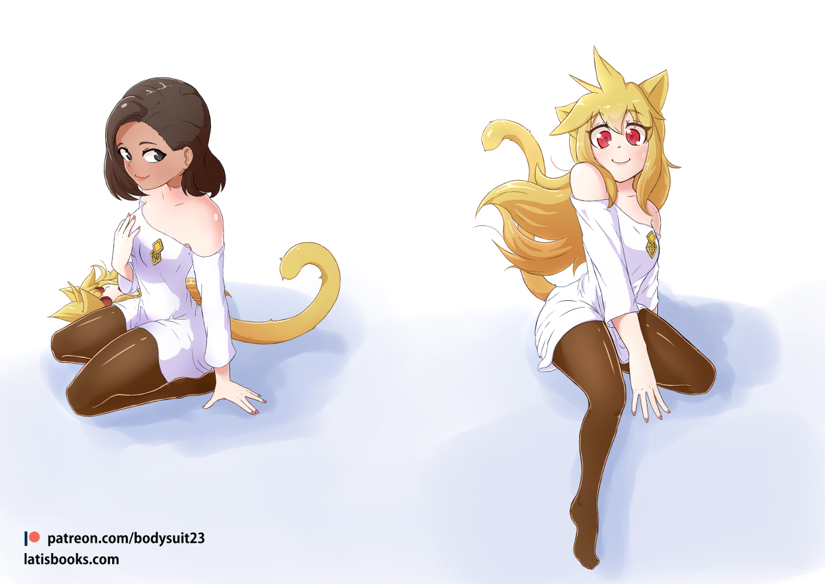 This is a pixiv picture whose title is YCH: Duski Cat Girl Bodysuit.