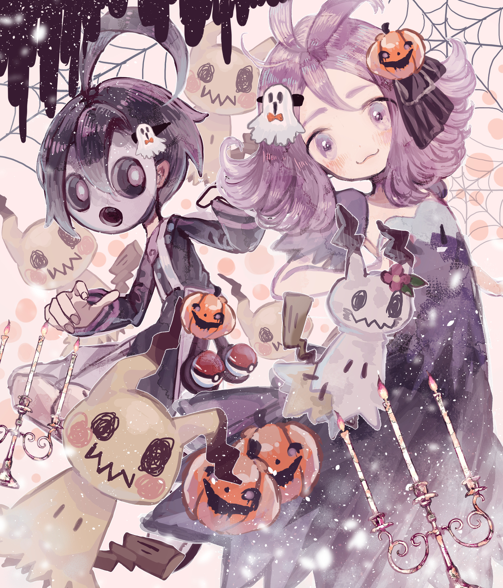 This is a pixiv picture whose title is ゴーストタイプでHalloween.