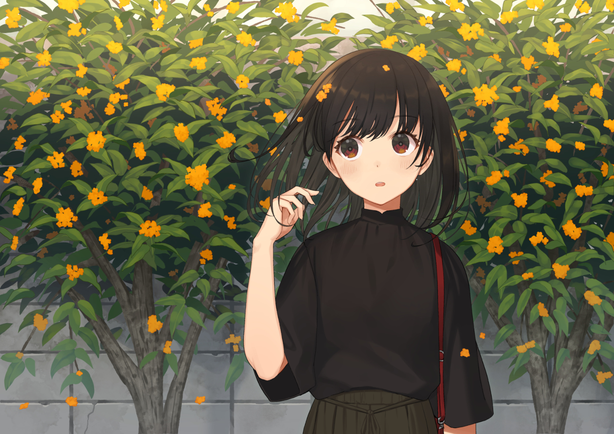 This is a pixiv picture whose title is 赤黄色の金木犀.