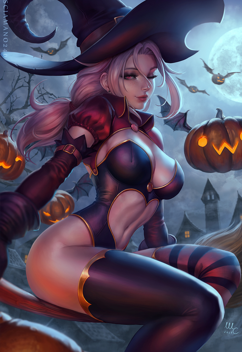 This is a pixiv picture whose title is Halloween Witch Chloe.