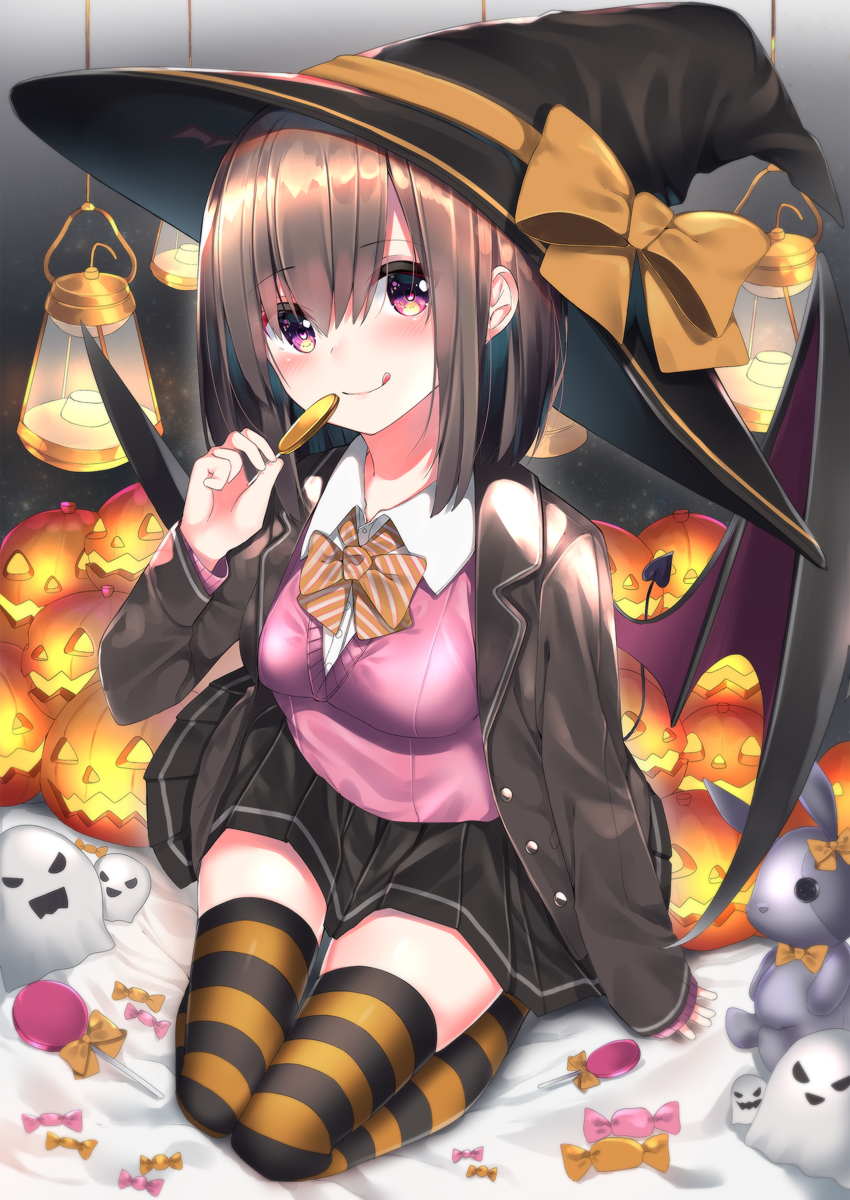 This is a pixiv picture whose title is ハロウィンＪＫ🎃👻😈.