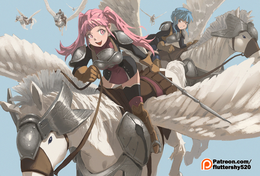 This is a pixiv picture whose title is Pegasus Knight.