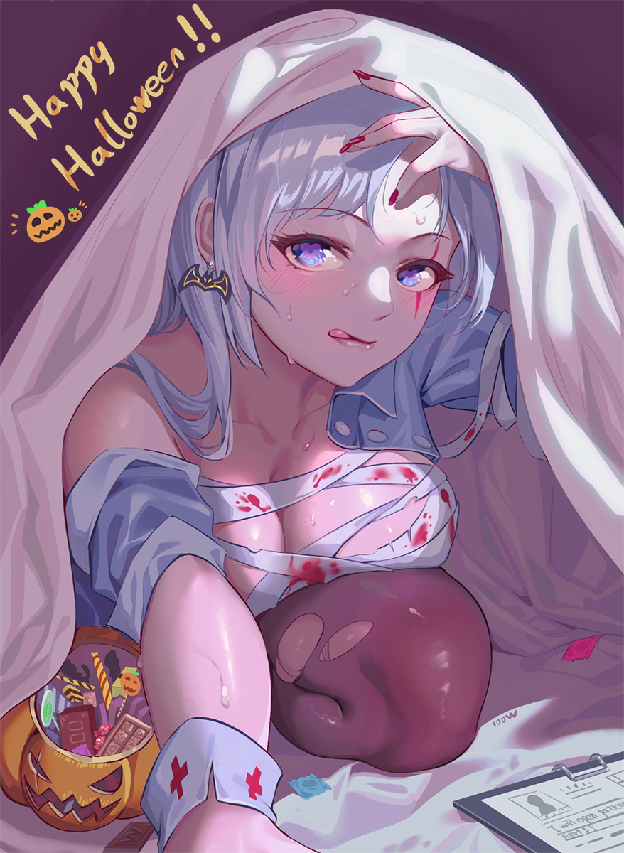 This is a pixiv picture whose title is trick or treat.