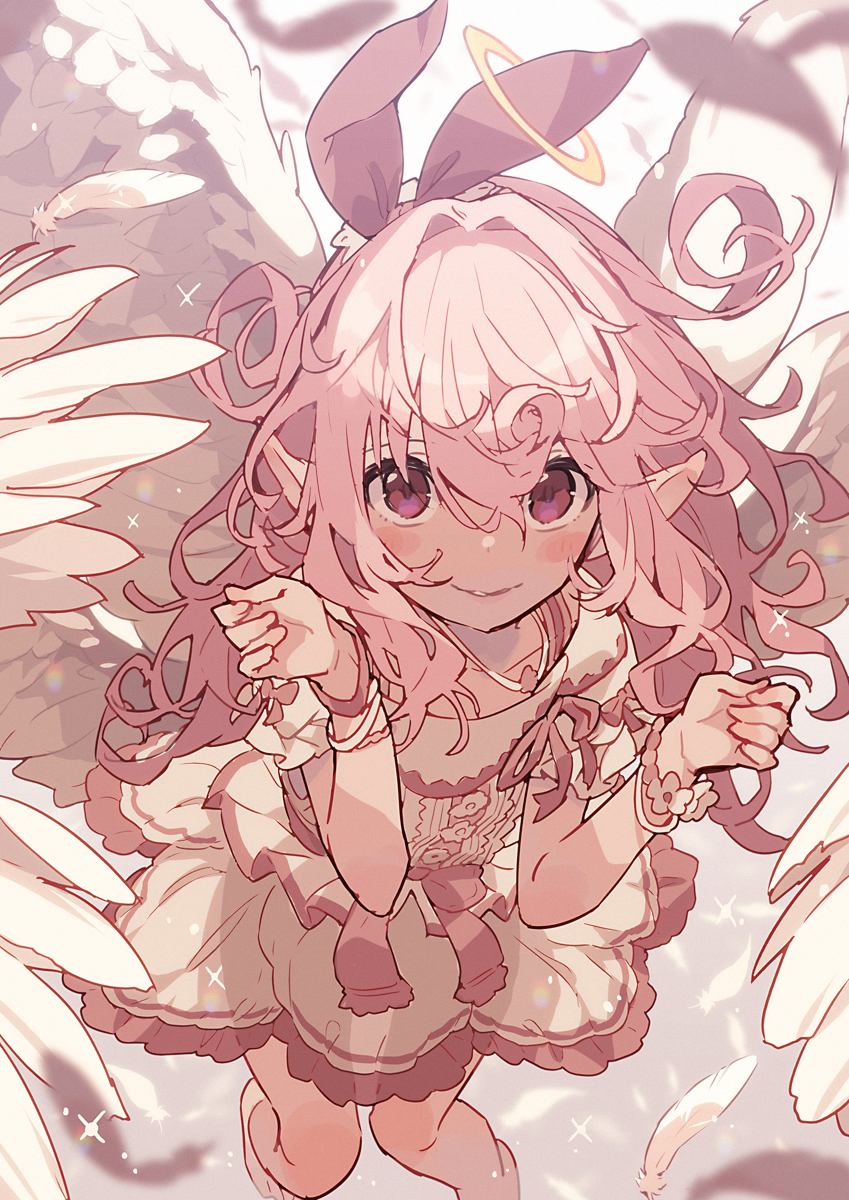 This is a pixiv picture whose title is 天使の仮装のコアクマのレクリ.