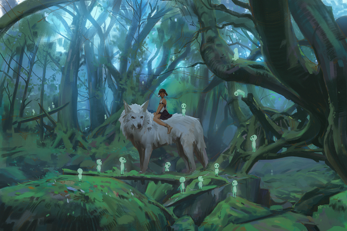 This is a pixiv picture whose title is Princess Mononoke.