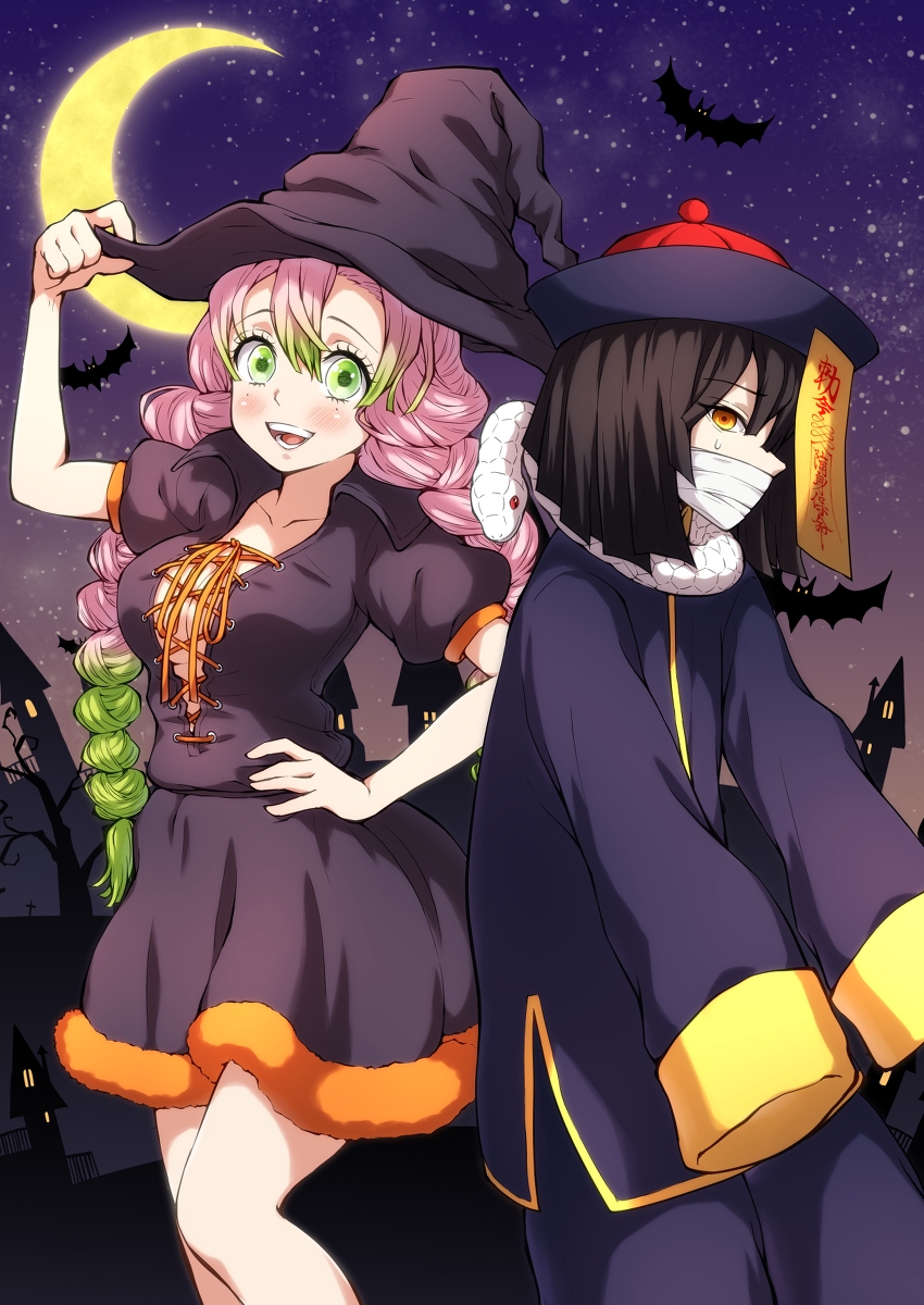 This is a pixiv picture whose title is ハロウィンおばみつ.