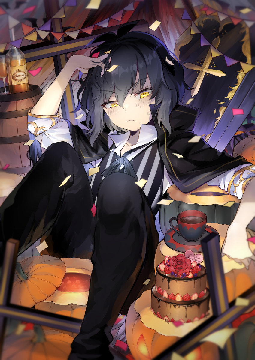 This is a pixiv picture whose title is 🦇🖤.