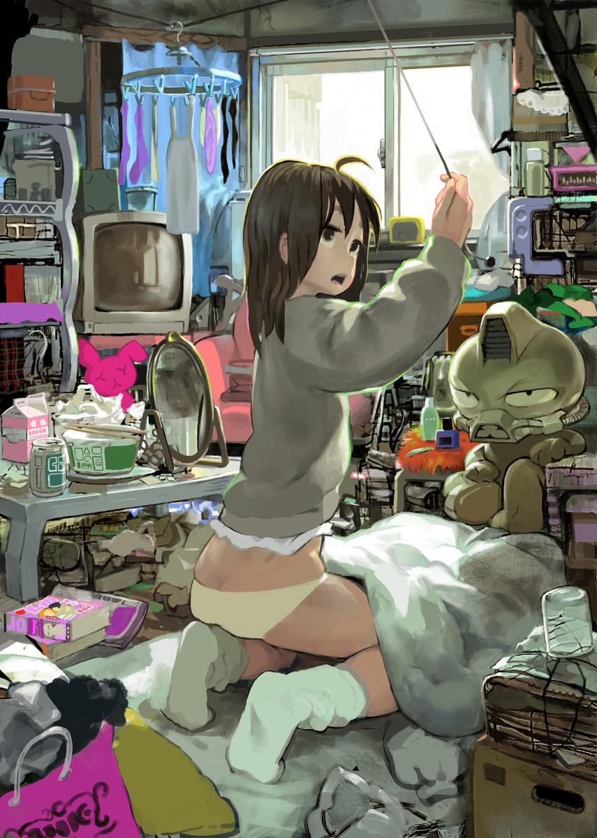 This is a pixiv picture whose title is 汚部屋.