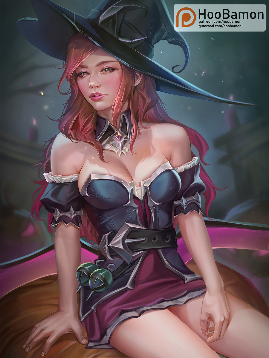 This is a pixiv picture whose title is Bewitching Miss Fortune.