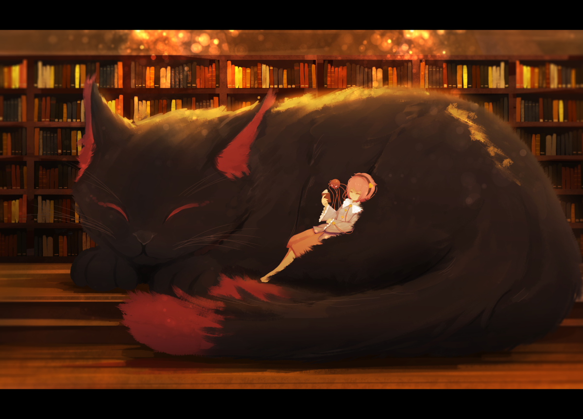 This is a pixiv picture whose title is ニ゛ャ゛ー゛ン゛(重低音).