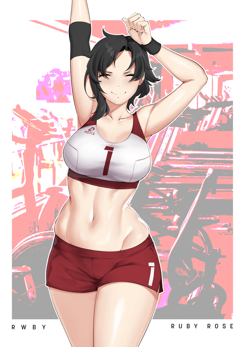 This is a pixiv picture whose title is RWBY - Workout Session.