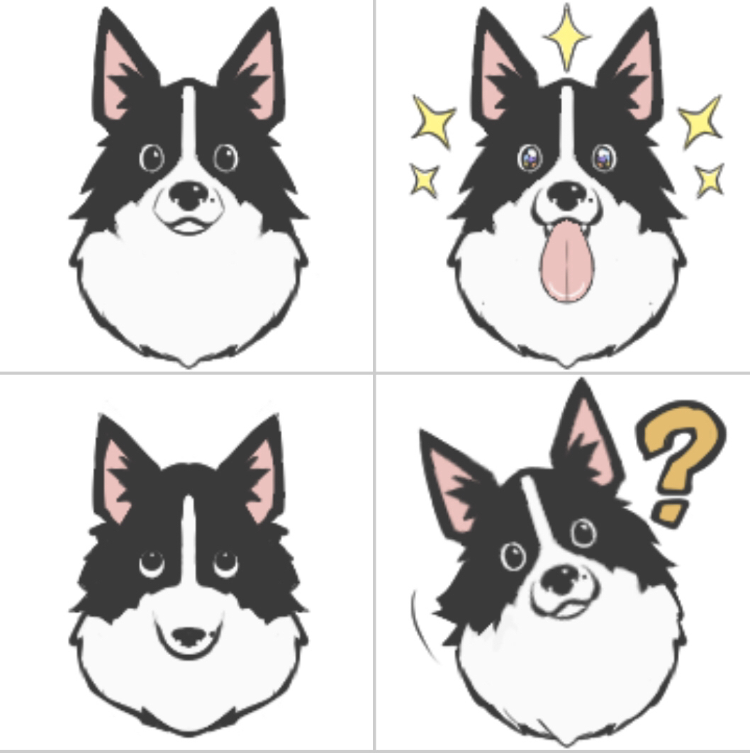 This is a pixiv picture whose title is ボーダーコリー絵文字.