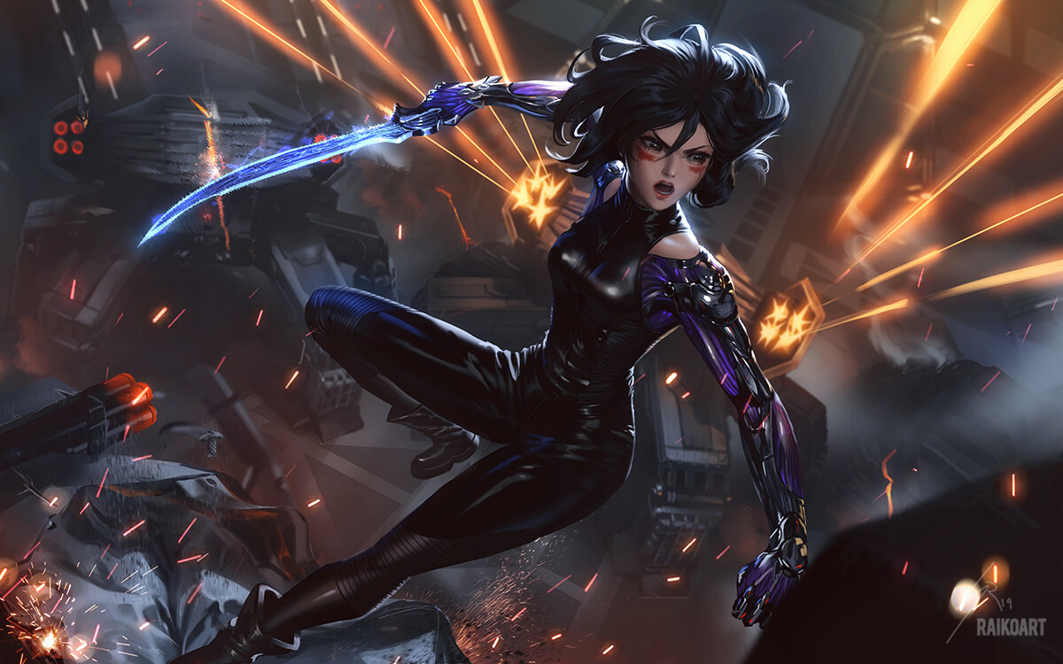 This is a pixiv picture whose title is Alita battle angel.