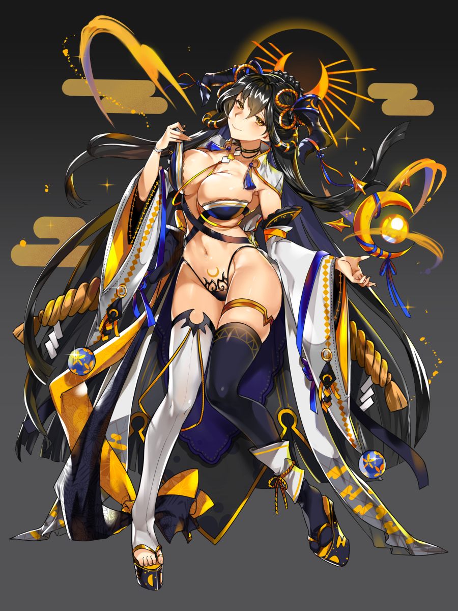This is a pixiv picture whose title is 放置少女キャラデザイン_月神.