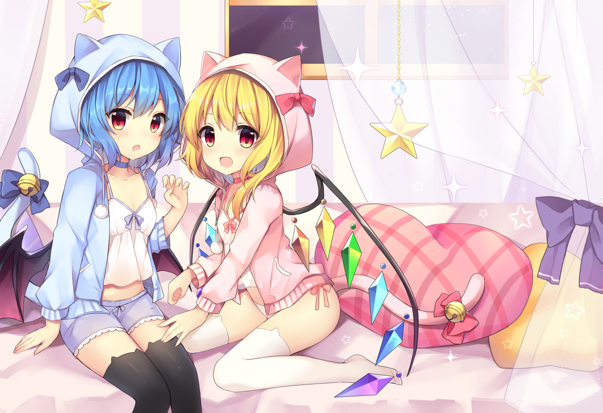 This is a pixiv picture whose title is 猫耳フードパーカーレミフラ.