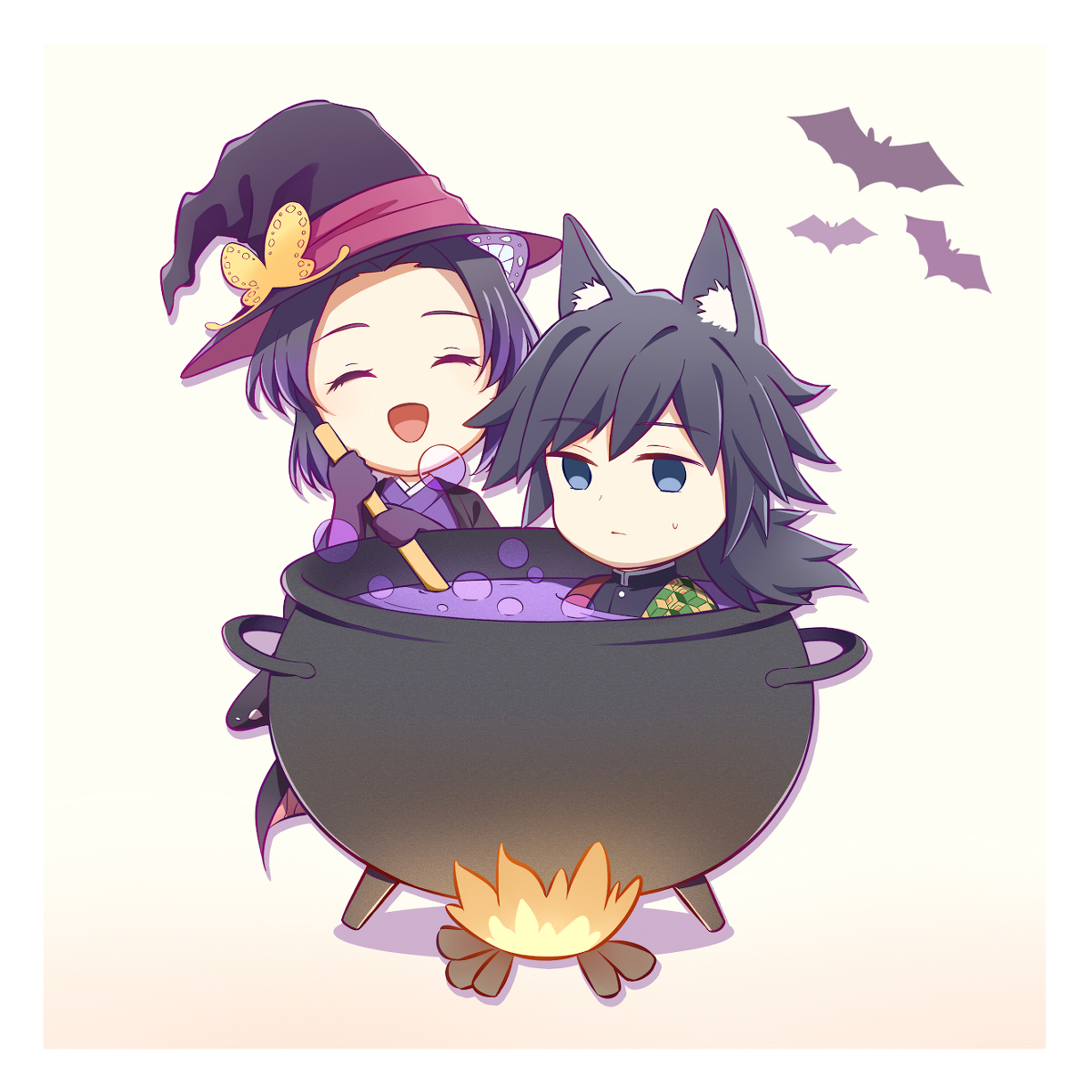 This is a pixiv picture whose title is [ぎゆしの] ハロウィン.