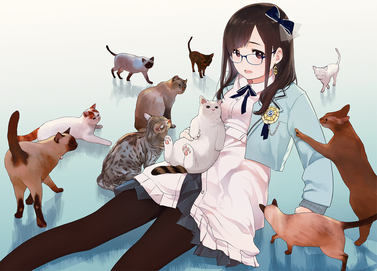 This is a pixiv picture whose title is 花鋏キョウちゃんと猫.