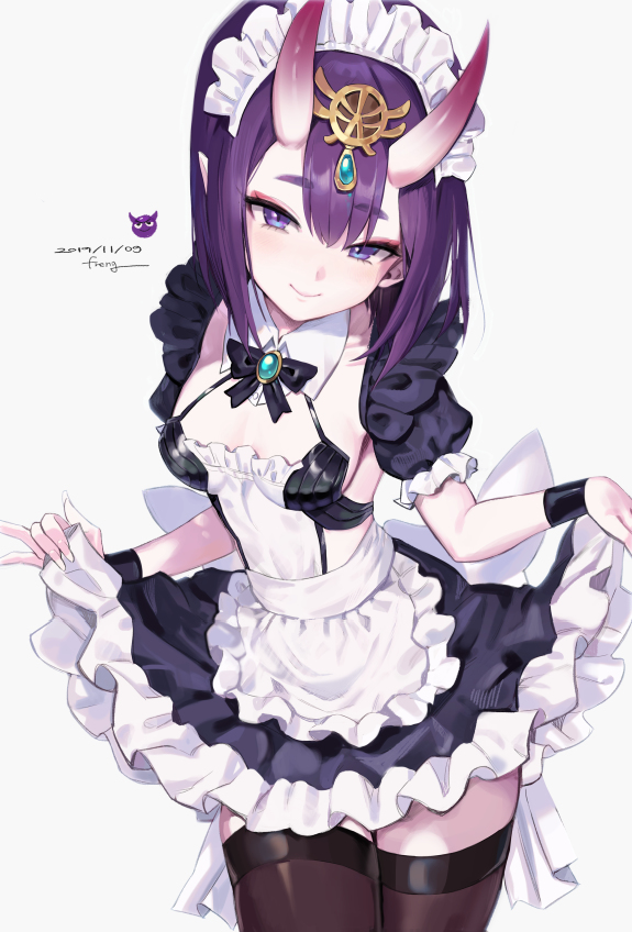 This is a pixiv picture whose title is 酒呑 メイド.