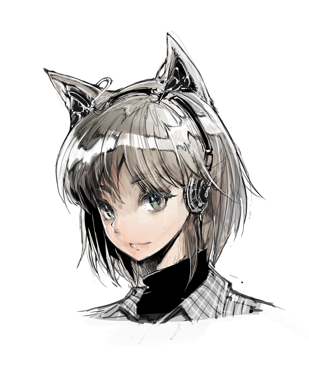 This is a pixiv picture whose title is 人間の耳と獣の耳両方ある獣人に対応したヘッドフォン.