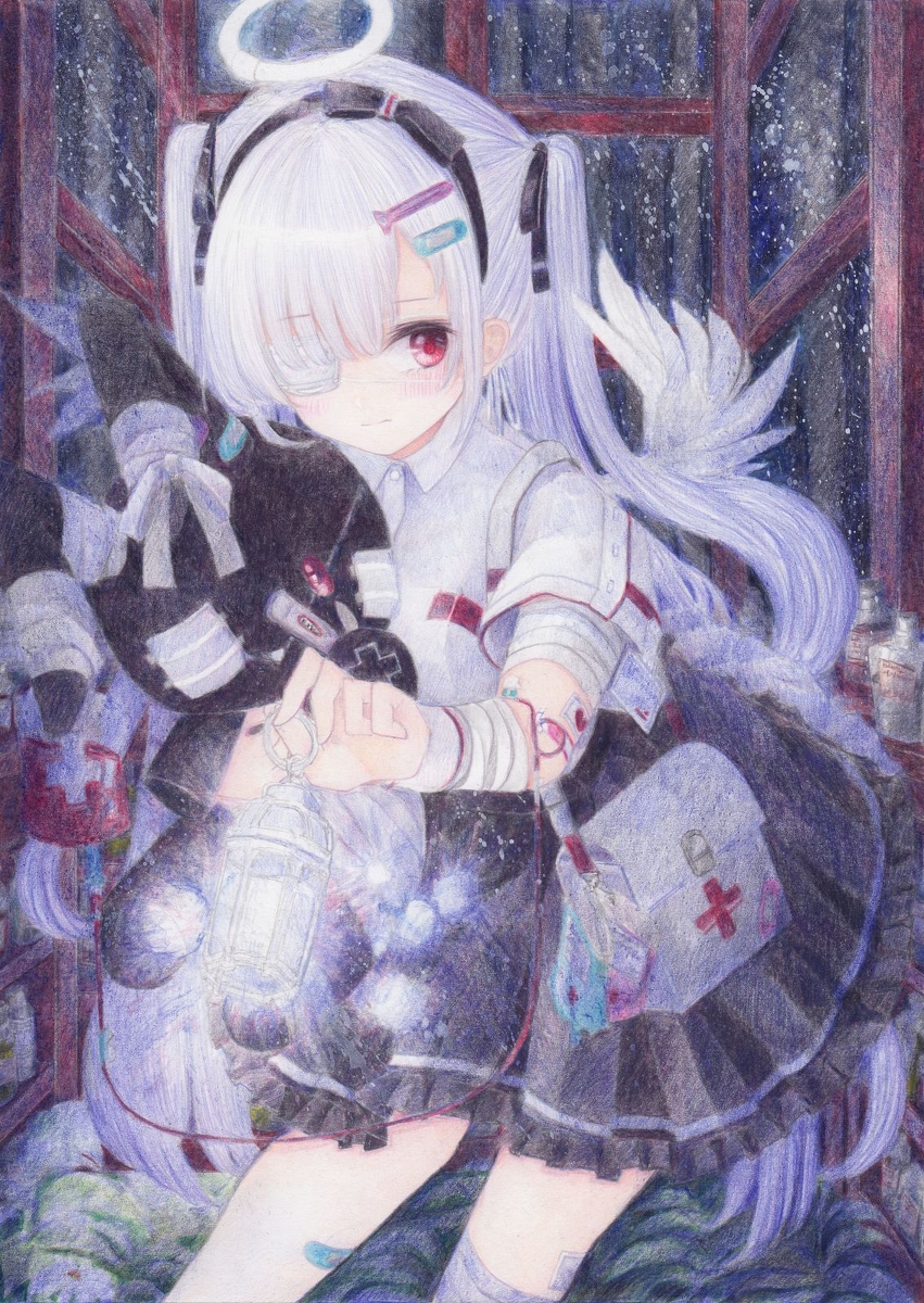 This is a pixiv picture whose title is 天使になりたい.