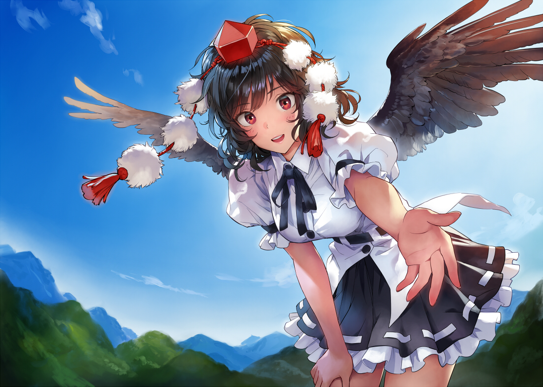 This is a pixiv picture whose title is 第百三十五季　文々。新聞友の会カレンダー 表紙イラスト.