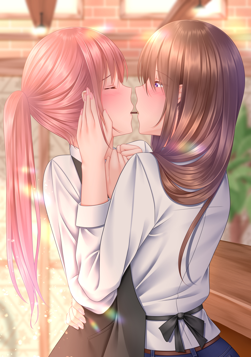 This is a pixiv picture whose title is 「先輩と後輩とポッキーと…」.